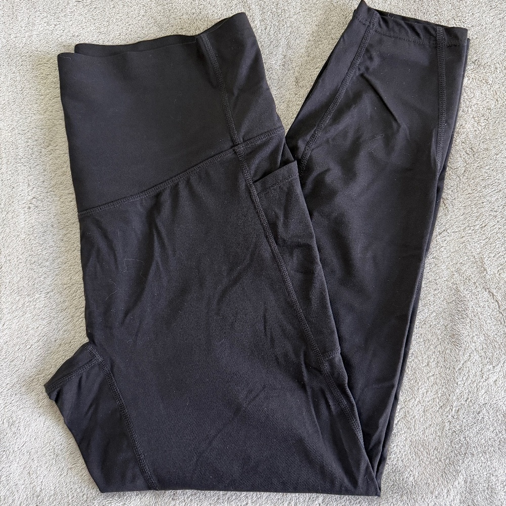 Womens HALARA UltraSculpt High Waisted Tummy Control Leggings w/Pockets-Black-L